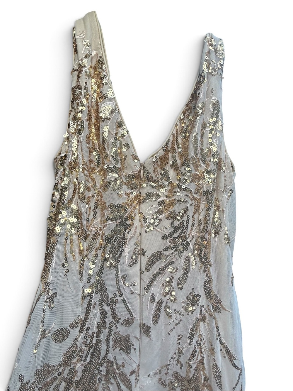Ever Pretty Rose Gold Sequin Beaded Tulle Formal Gown Maxi Dress US 16 0XL - Picture 6 of 11